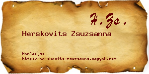 Herskovits Zsuzsanna névjegykártya